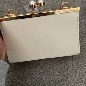 Elegant White and Gold Women's Clutch